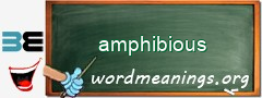 WordMeaning blackboard for amphibious